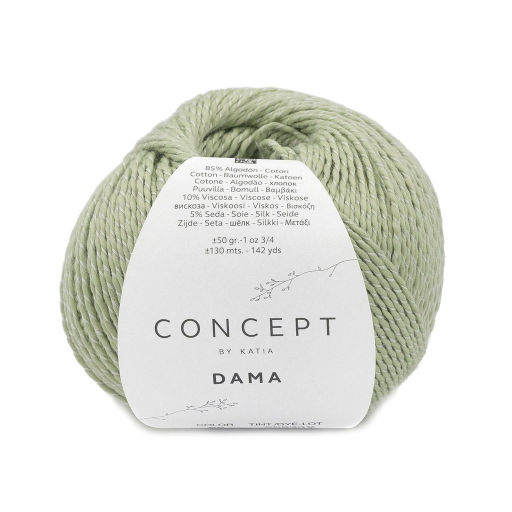Sợi Dama - Katia, 50g - 130m, dùng để đan móc áo, khăn