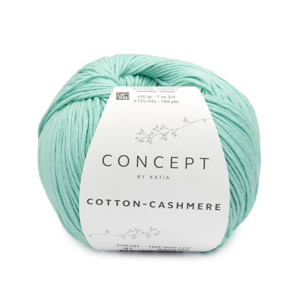 Sợi Cotton Cashmere - Katia, 50g - 155m, dùng để đan móc áo, khăn, nón