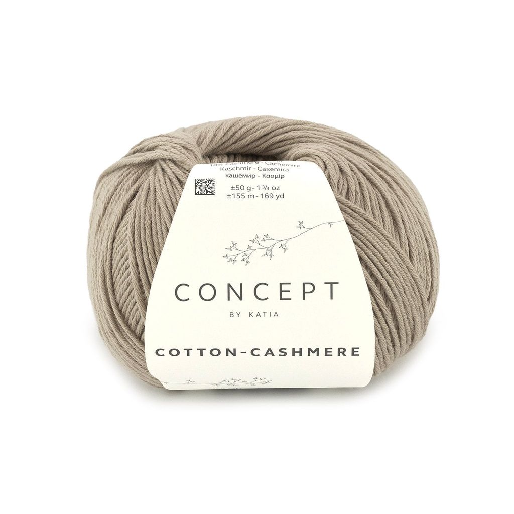 Sợi Cotton Cashmere - Katia, 50g - 155m, dùng để đan móc áo, khăn, nón