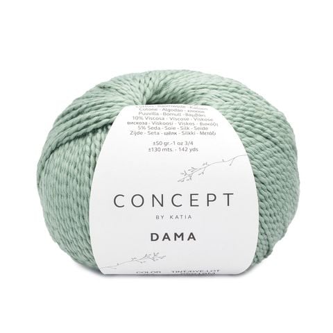 Sợi Dama - Katia, 50g - 130m, dùng để đan móc áo, khăn