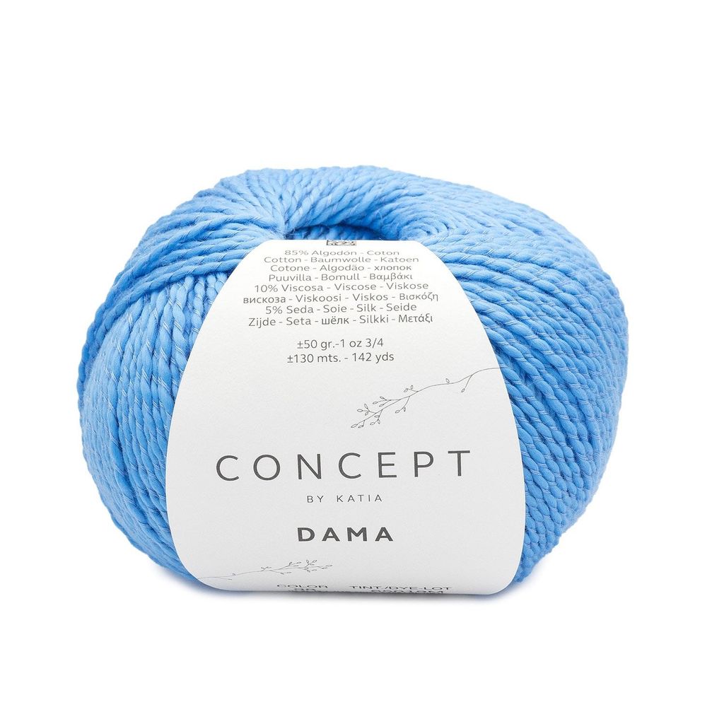 Sợi Dama - Katia, 50g - 130m, dùng để đan móc áo, khăn