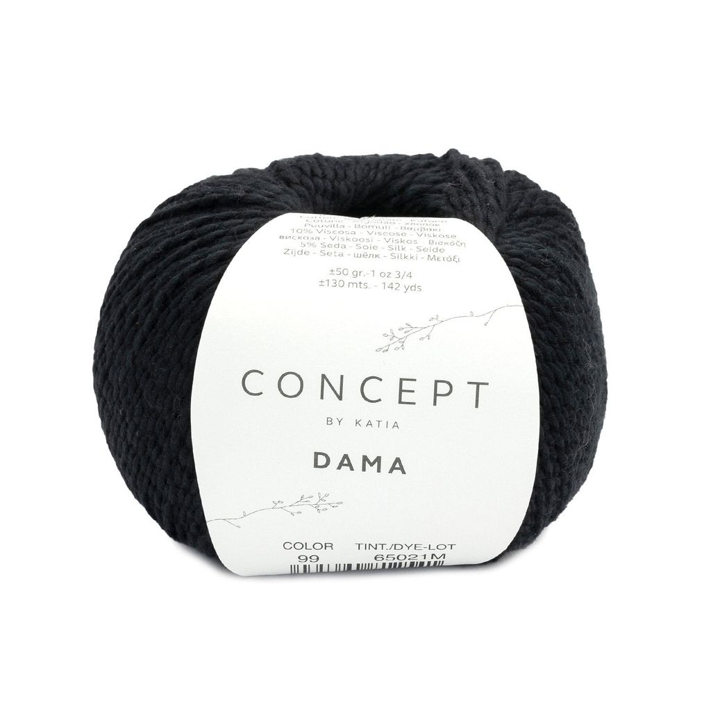Sợi Dama - Katia, 50g - 130m, dùng để đan móc áo, khăn