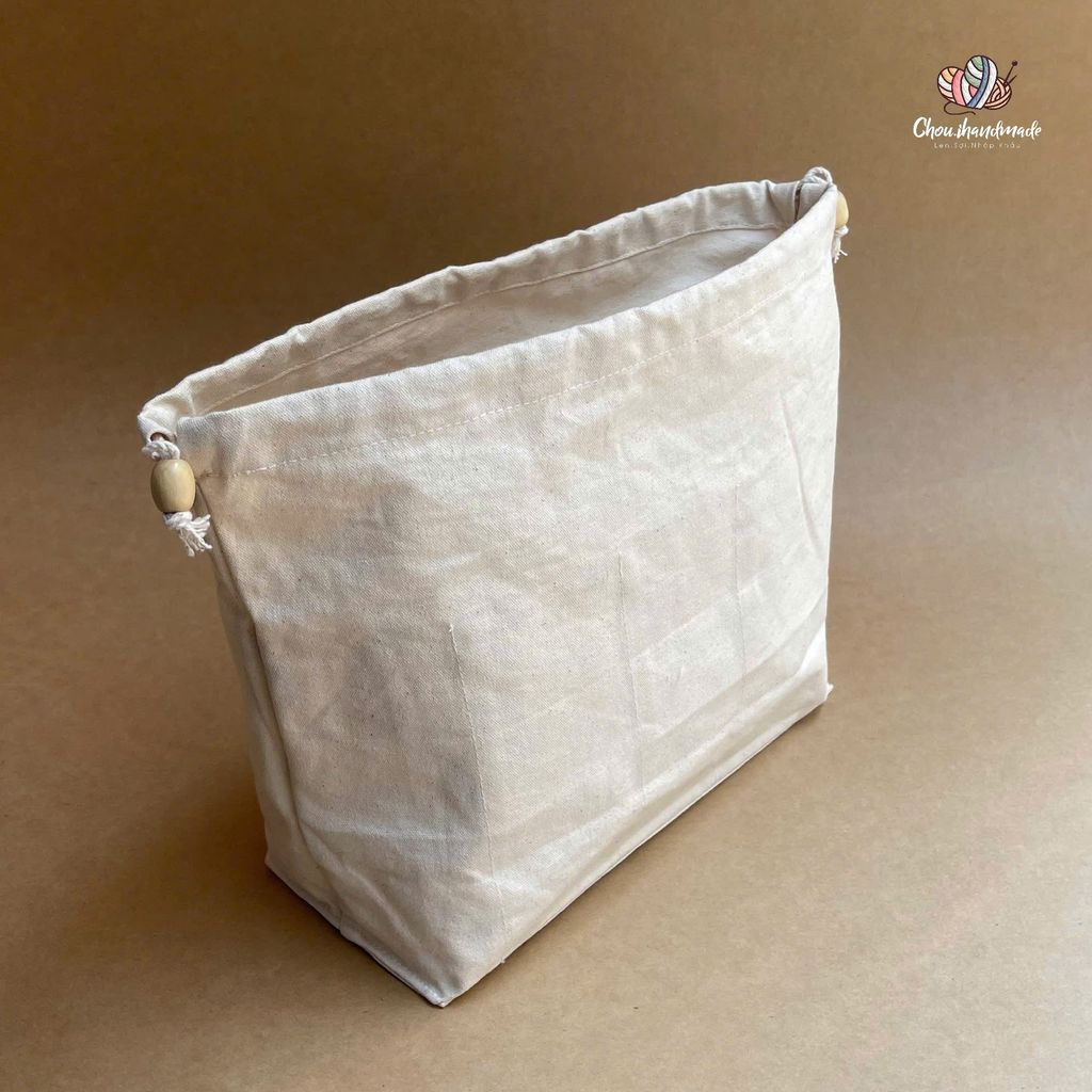 Lót túi dây rút, có ngăn túi, chất liệu vải cotton, dùng cho túi, ví đan móc thủ công