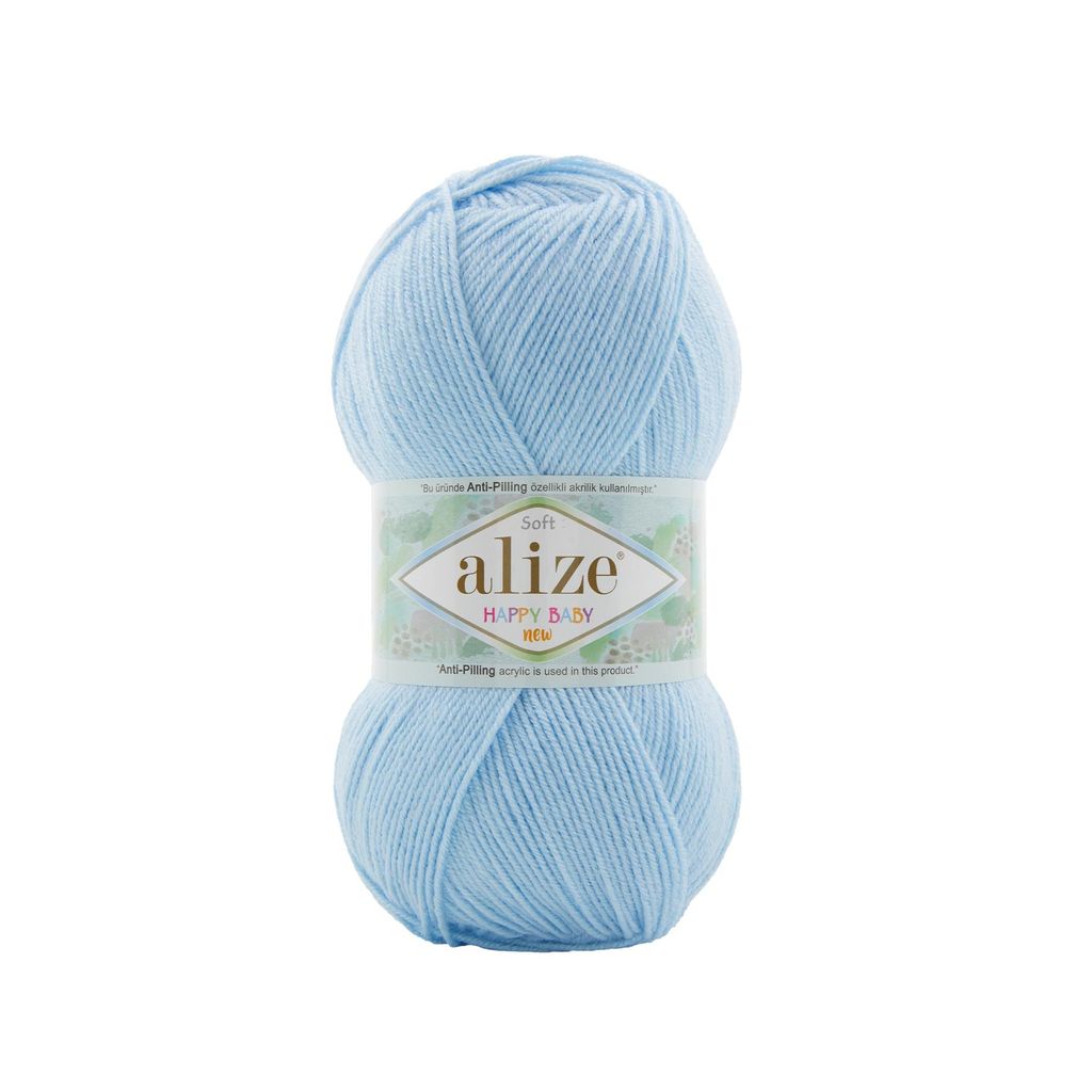 Len chống xù Happy Baby New - Alize Yarns, 100g - 320m, dùng để đan móc áo, váy, khăn, nón