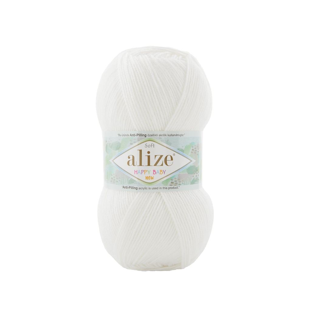 Len chống xù Happy Baby New - Alize Yarns, 100g - 320m, dùng để đan móc áo, váy, khăn, nón
