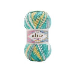 Len chống xù Happy Baby New Multi Colors - Alize Yarns, 100g - 320m, dùng để đan móc áo, váy, khăn