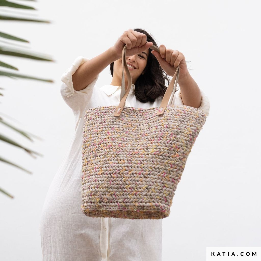 Sợi Jarapa - Katia, 100g - 70m, dùng để đan móc túi, giỏ, vỏ gối, ví