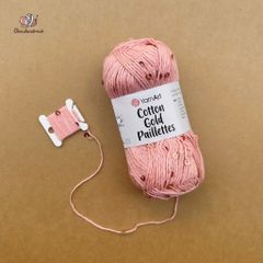 Sợi Cotton Gold Paillettes - Yarnart, 50g-140m, đan móc áo, váy, khăn
