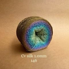 Cầu vồng sợi Silk, cỡ 1.0mm, 300g, dòng bánh, đan móc áo, váy, khăn
