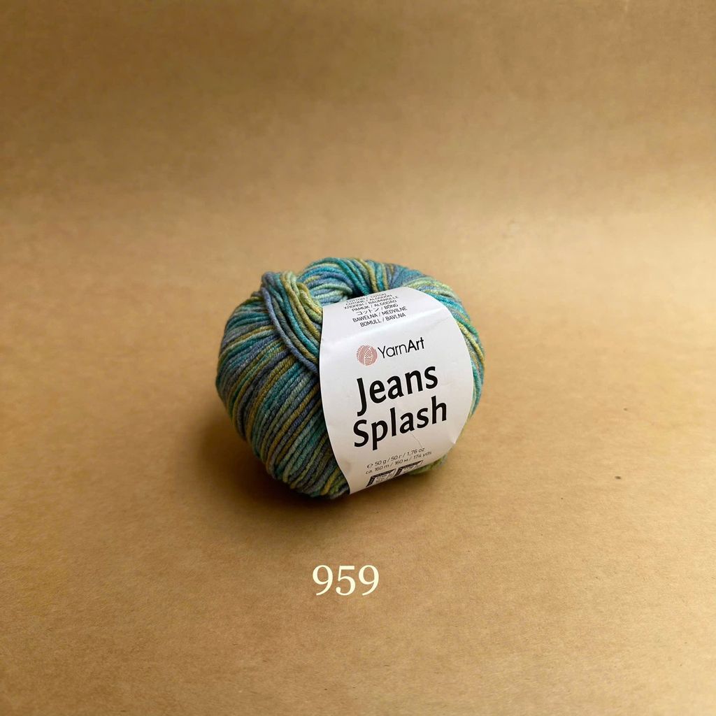 Len Jeans Splash nhập khẩu từ Yarnart, đan móc áo, váy, khăn, đầm
