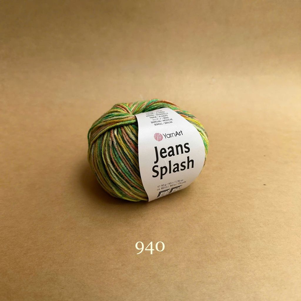 Len Jeans Splash nhập khẩu từ Yarnart, đan móc áo, váy, khăn, đầm