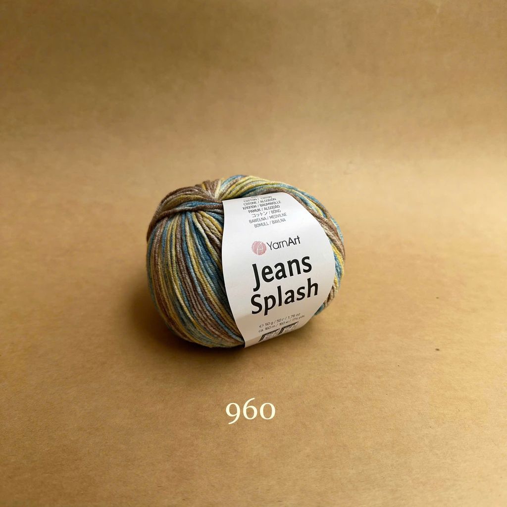 Len Jeans Splash nhập khẩu từ Yarnart, đan móc áo, váy, khăn, đầm