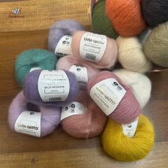 Len Silk Mohair - Lana Gatto, 25g - 212m, dùng để đan móc