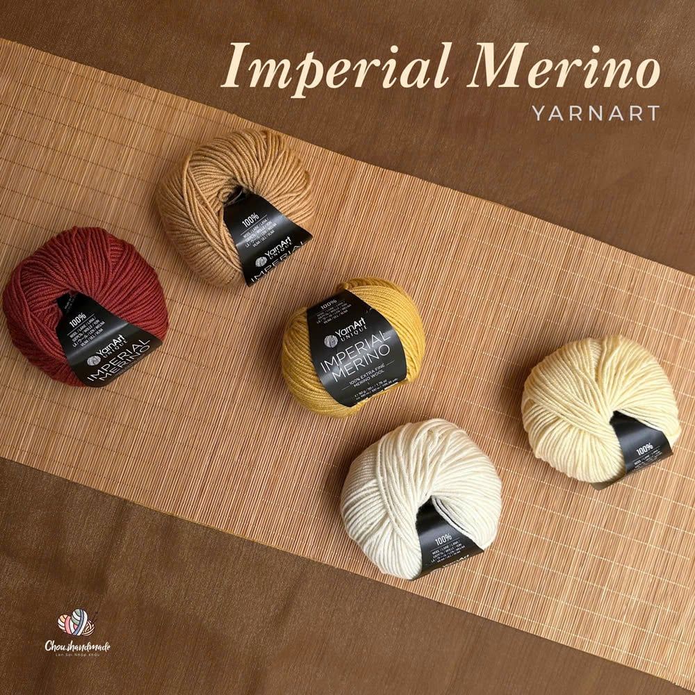 Len ấm Imperial Merino nhập khẩu từ Yarnart, đan móc áo, khăn, nón, váy