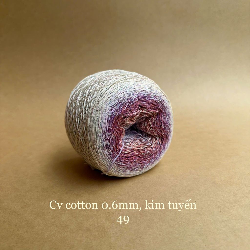 Sợi cầu vồng Cotton 0.6mm, kim tuyến