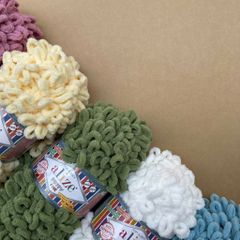 Cuộn len tết bằng tay Puffy Fine hãng Alize Yarns tết áo, khăn, vỏ gối, chăn, thảm, túi