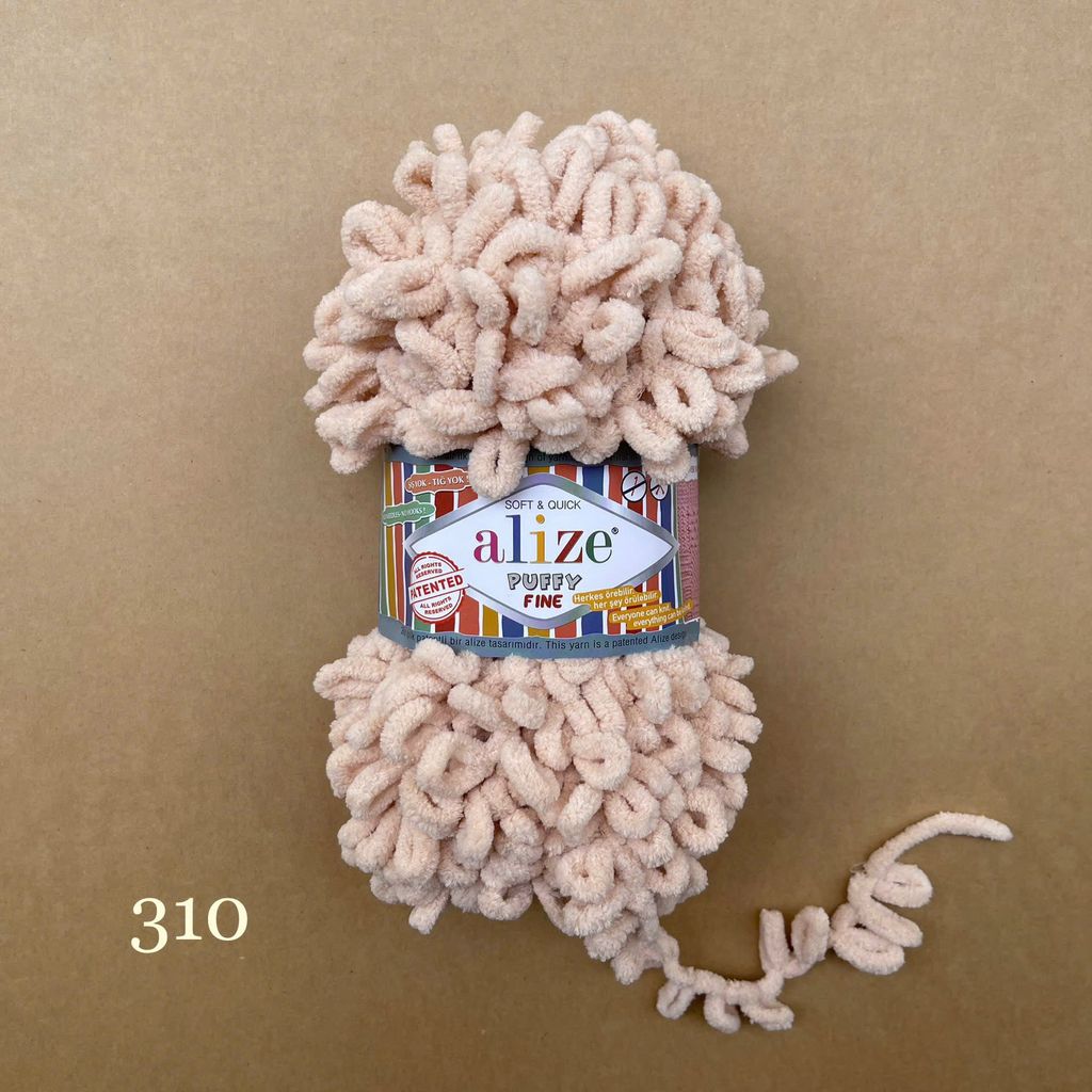 Cuộn len tết bằng tay Puffy Fine hãng Alize Yarns tết áo, khăn, vỏ gối, chăn, thảm, túi