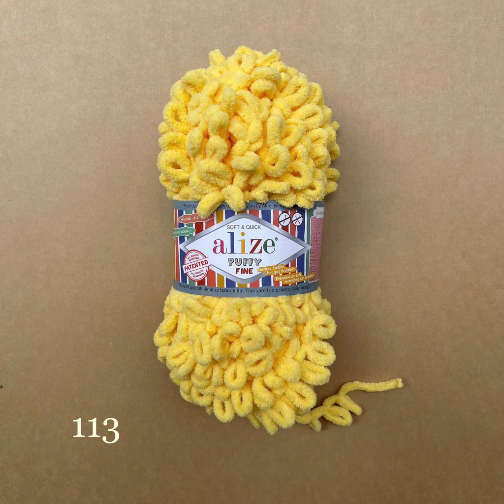 Cuộn len tết bằng tay Puffy Fine hãng Alize Yarns tết áo, khăn, vỏ gối, chăn, thảm, túi