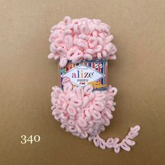 Cuộn len tết bằng tay Puffy Fine hãng Alize Yarns tết áo, khăn, vỏ gối, chăn, thảm, túi