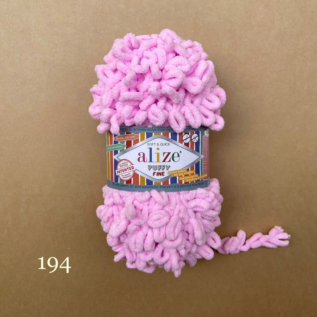 Cuộn len tết bằng tay Puffy Fine hãng Alize Yarns tết áo, khăn, vỏ gối, chăn, thảm, túi