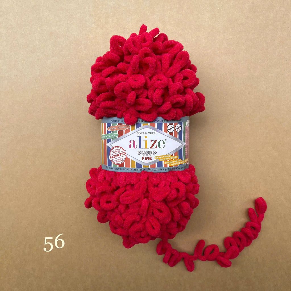 Cuộn len tết bằng tay Puffy Fine hãng Alize Yarns tết áo, khăn, vỏ gối, chăn, thảm, túi