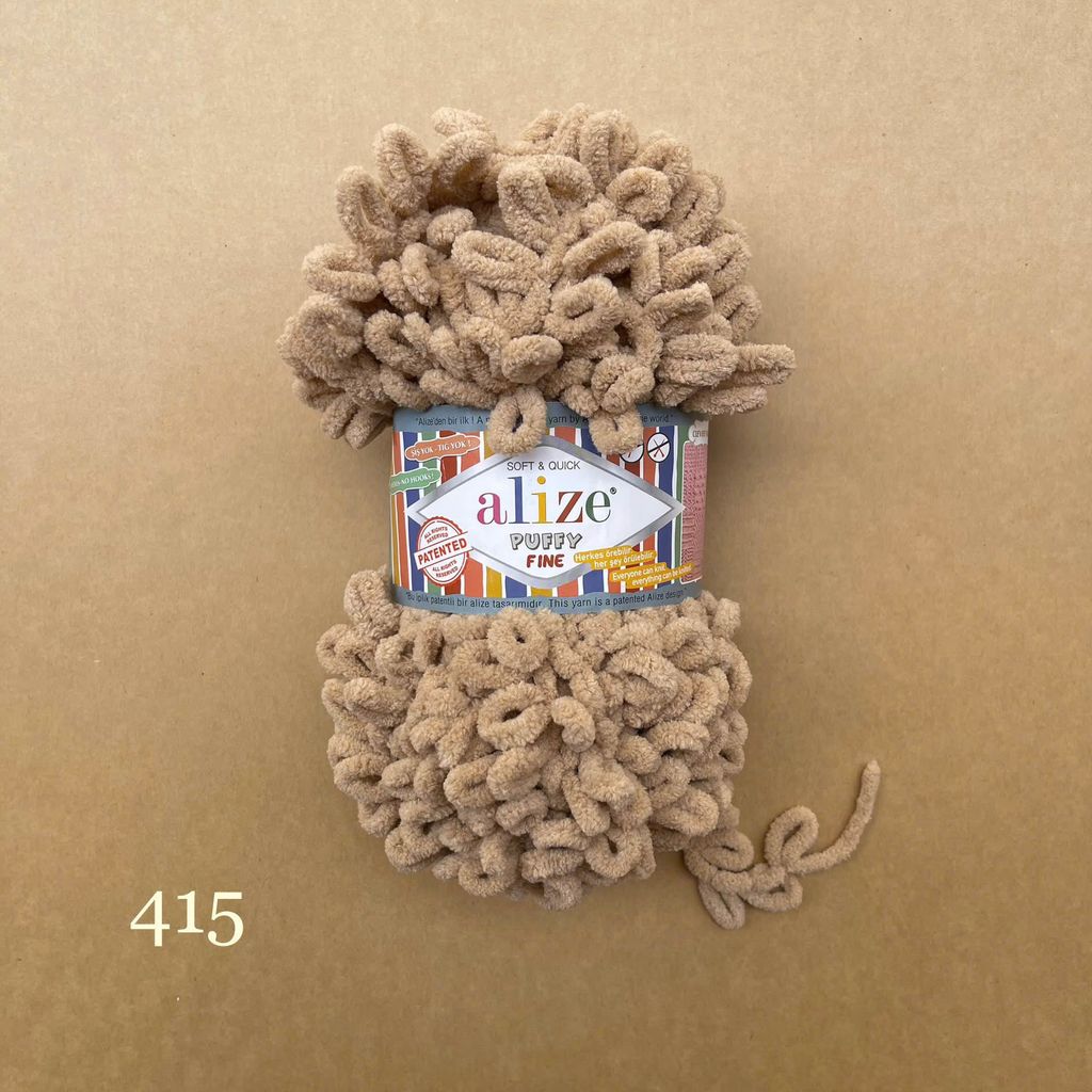 Cuộn len tết bằng tay Puffy Fine hãng Alize Yarns tết áo, khăn, vỏ gối, chăn, thảm, túi