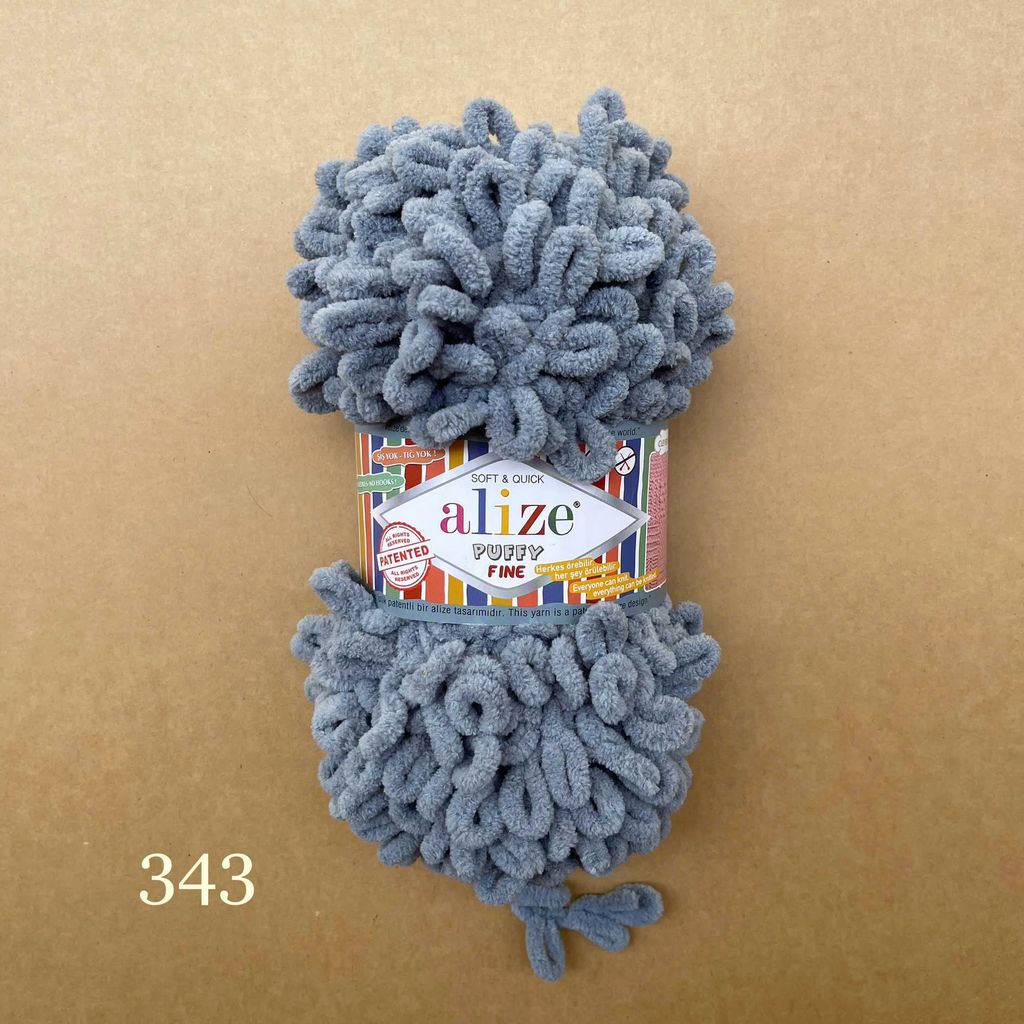 Cuộn len tết bằng tay Puffy Fine hãng Alize Yarns tết áo, khăn, vỏ gối, chăn, thảm, túi