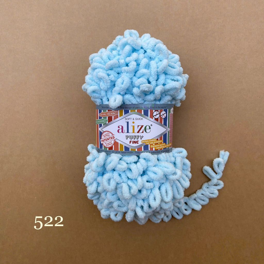 Cuộn len tết bằng tay Puffy Fine hãng Alize Yarns tết áo, khăn, vỏ gối, chăn, thảm, túi