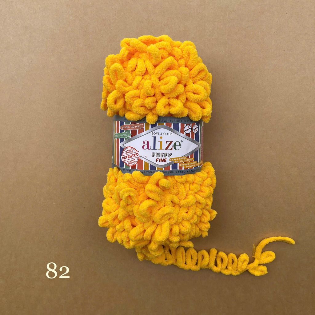 Cuộn len tết bằng tay Puffy Fine hãng Alize Yarns tết áo, khăn, vỏ gối, chăn, thảm, túi