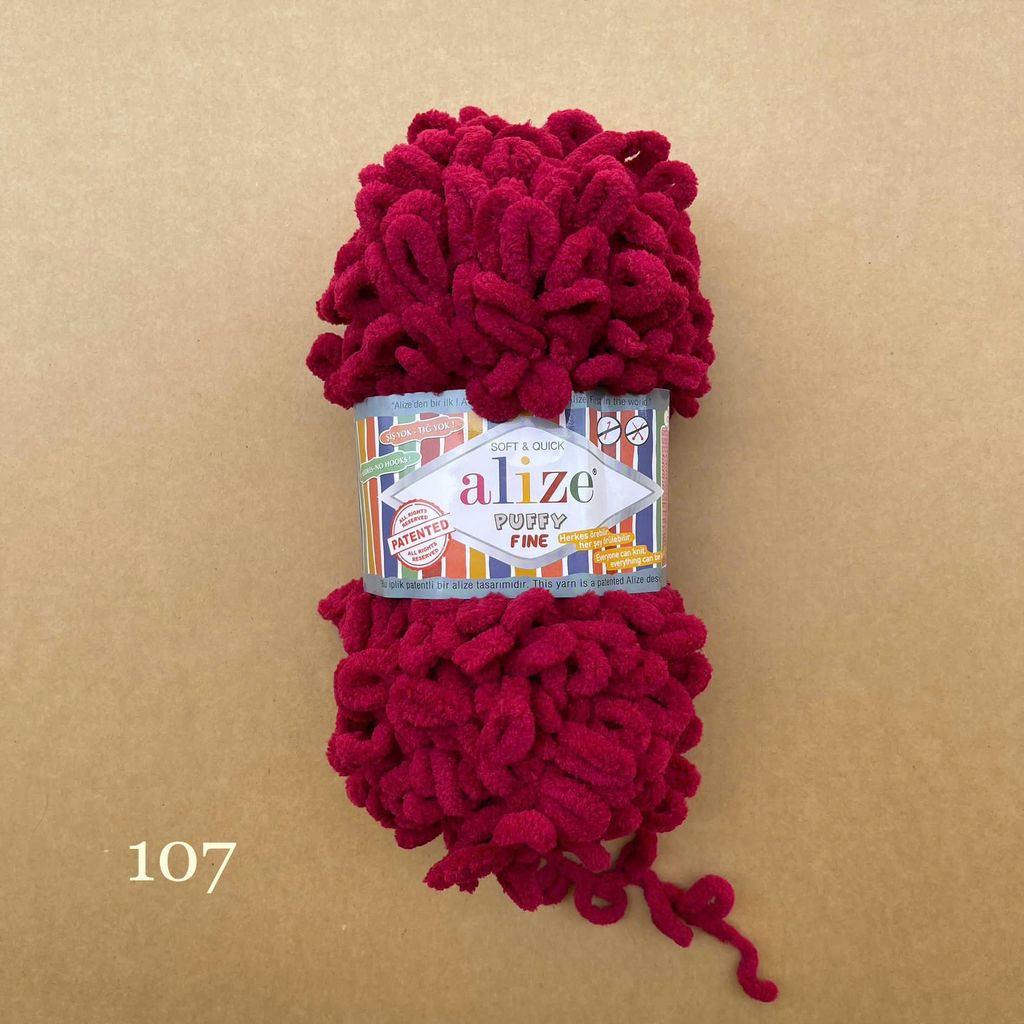 Cuộn len tết bằng tay Puffy Fine hãng Alize Yarns tết áo, khăn, vỏ gối, chăn, thảm, túi