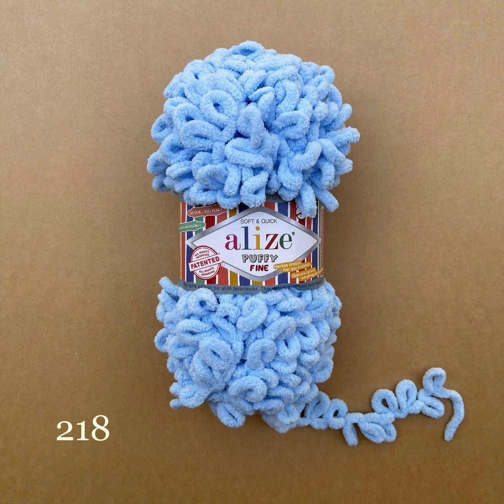 Cuộn len tết bằng tay Puffy Fine hãng Alize Yarns tết áo, khăn, vỏ gối, chăn, thảm, túi