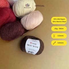 Len lông cừu Silky Wool nhập khẩu từ Yarnart đan móc áo, váy, khăn