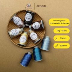 Sợi kim tuyến Camellia New - Yarnart, 50g - 450m, dùng để chập phối, đan móc áo, khăn, nón
