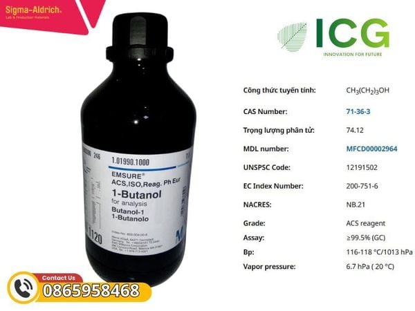  1-Butanol EMSURE 99% | Dung môi n-Butyl alcohol Merck CAS 71-36-3 