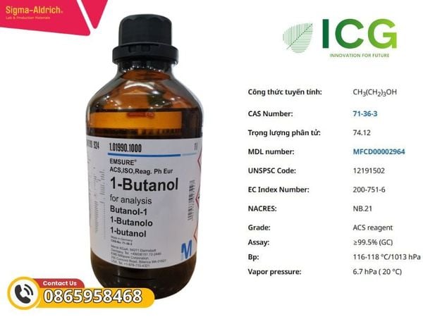  1-Butanol EMSURE 99% | Dung môi n-Butyl alcohol Merck CAS 71-36-3 