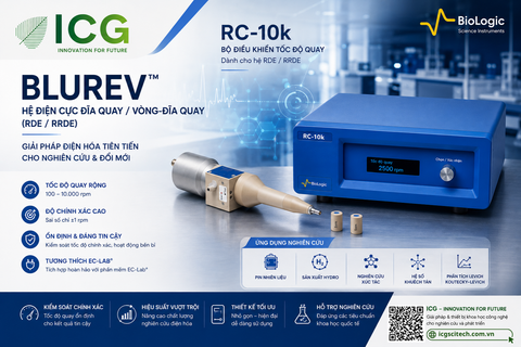  Hệ Điện Cực Quay BioLogic BluRev RDE/RRDE Chính Hãng Pháp 