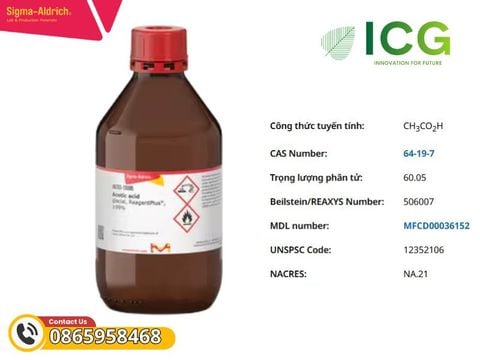  Axit axetic 96% | Ethanoic acid CAS 64-19-7 Merck chính hãng 