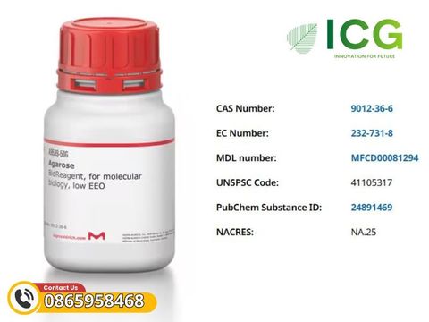  Agarose BioReagent EEO thấp Merck | Sinh học phân tử CAS 9012-36-6 