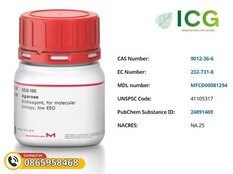  Agarose BioReagent EEO thấp Merck | Sinh học phân tử CAS 9012-36-6 