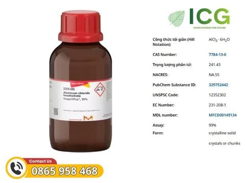  Aluminum chloride hexahydrate 99% Merck CAS 7784-13-6 