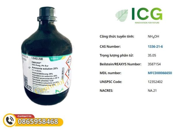  Ammonia solution 28–30% | Dung dịch amoniac Merck CAS 1336-21-6 