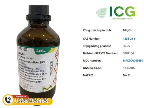  Ammonia solution 28–30% | Dung dịch amoniac Merck CAS 1336-21-6 