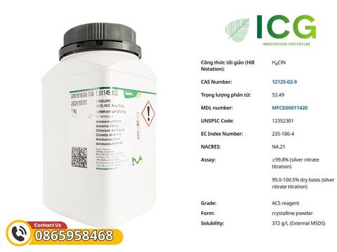  Ammonium chloride for analysis EMSURE | Amoni clorua CAS 12125-02-9 Merck 