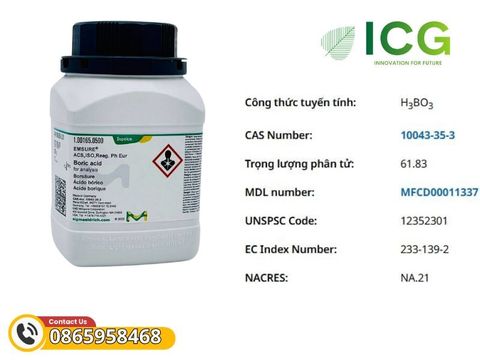  Boric acid Merck EMSURE - Hóa chất H₃BO₃ 99.5 CAS 10043-35-3 