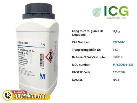  Boric acid Merck EMSURE - Hóa chất H₃BO₃ 99.5 CAS 10043-35-3 