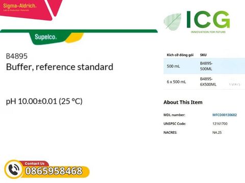  Dung dịch đệm chuẩn pH 10 Merck - Buffer, reference standard 