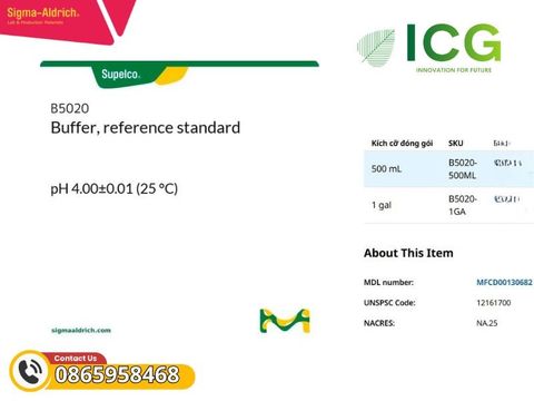  Dung dịch đệm chuẩn pH 4.00 | Buffer, reference standard Merck 