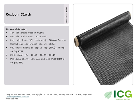  Carbon Cloth | Vải sợi carbon dệt Fuel Cells Etc 
