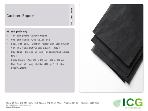  Carbon Paper | giấy carbon sợi composite Fuel Cells Etc 