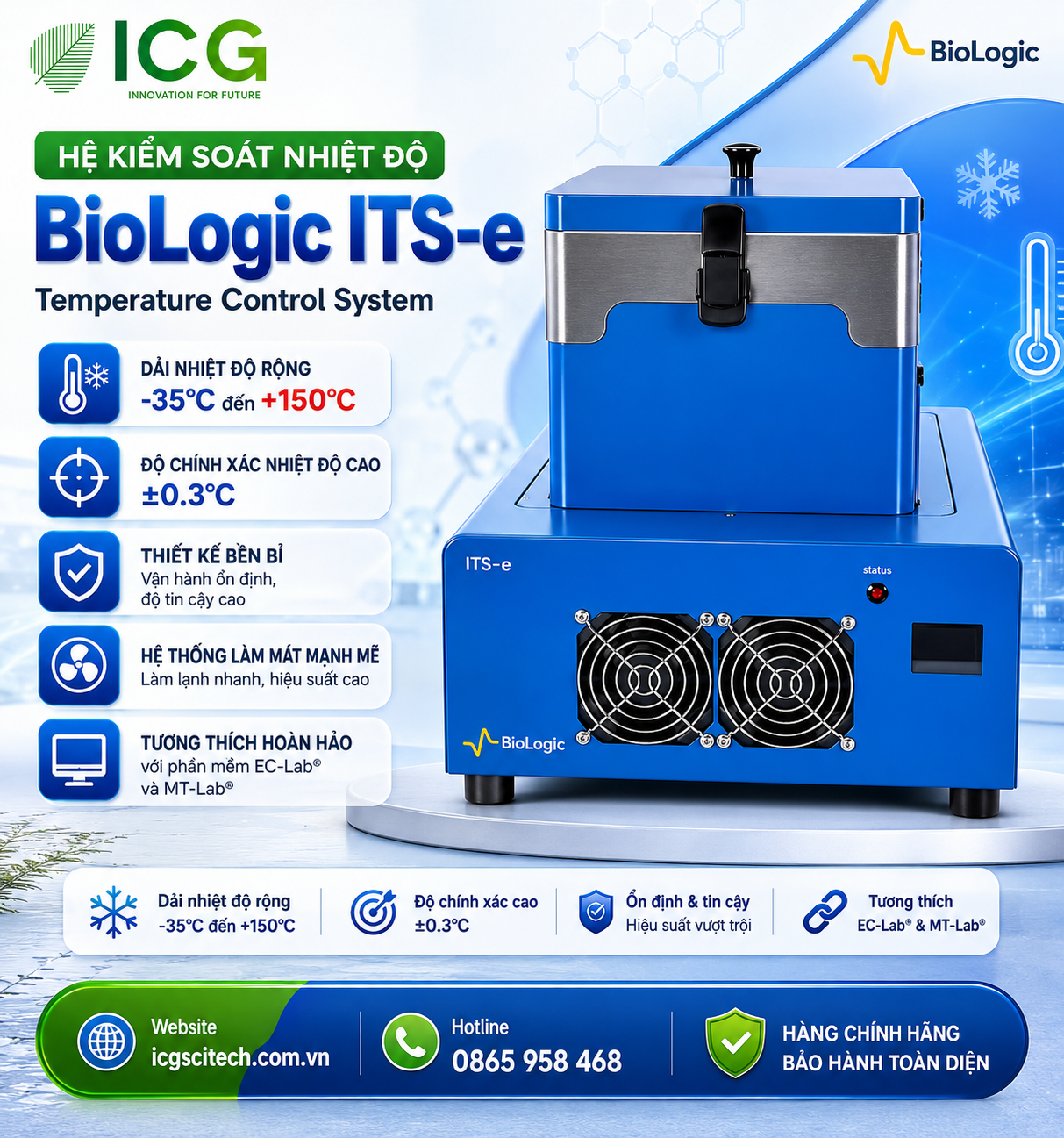  Hệ kiểm soát nhiệt độ BioLogic ITS-e chính hãng Pháp 